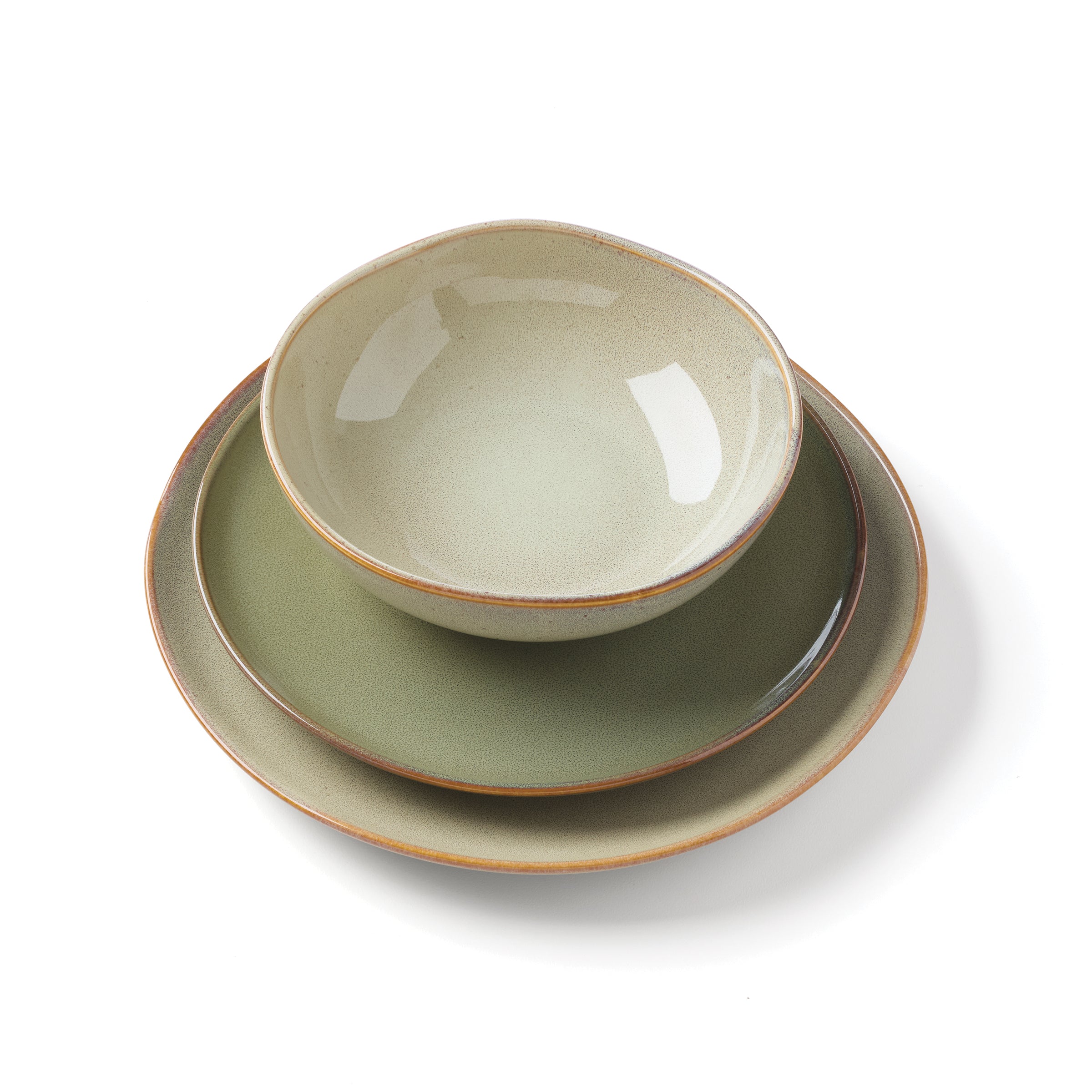 Sage Green Stoneware Dinnerware Set, 12-Piece - Image 6